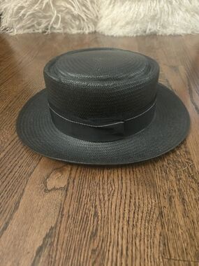 Bailey Of Hollywood Unisex Black Straw Summer Boater Hat
